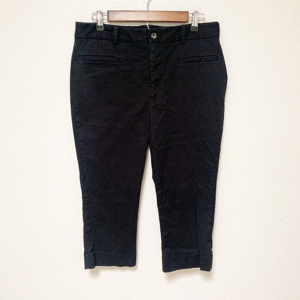 Anthropologie | Womens Black Cropped Pants Sz 10